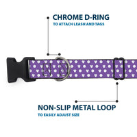 Plastic Clip Collar - Minnie Mouse Ears Monogram/Dots Purple/White