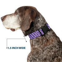 Plastic Clip Collar - Minnie Mouse Ears Monogram/Dots Purple/White