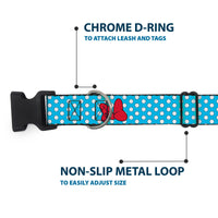 Plastic Clip Collar - Minnie Mouse Dots Blue/Black/White