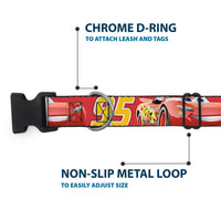 Plastic Clip Collar - Cars Lightning McQueen Smiling Pose/95 Reds/White/Orange