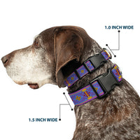 Plastic Clip Collar - Classic Aladdin Magic Carpet Tapestry Blue/Purple/Gold/Red