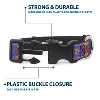 Plastic Clip Collar - Classic Aladdin Magic Carpet Tapestry Blue/Purple/Gold/Red