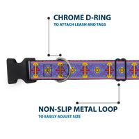 Plastic Clip Collar - Classic Aladdin Magic Carpet Tapestry Blue/Purple/Gold/Red