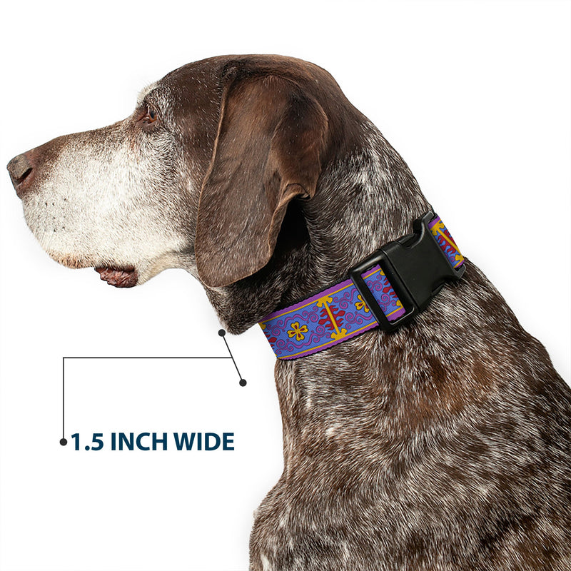Plastic Clip Collar - Classic Aladdin Magic Carpet Tapestry Blue/Purple/Gold/Red