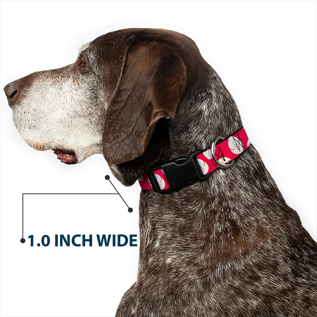 Plastic Clip Collar - Lilo & Stitch Bounding Lilo Dress Leaves Red/Ivory