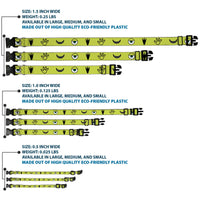 Plastic Clip Collar - Monsters Inc. Mike 4-Icons Greens/Black/White