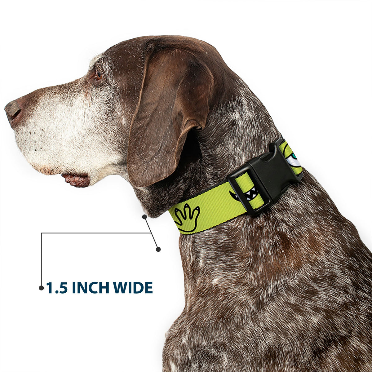 Plastic Clip Collar - Monsters Inc. Mike 4-Icons Greens/Black/White