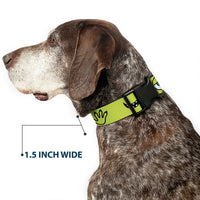 Plastic Clip Collar - Monsters Inc. Mike 4-Icons Greens/Black/White