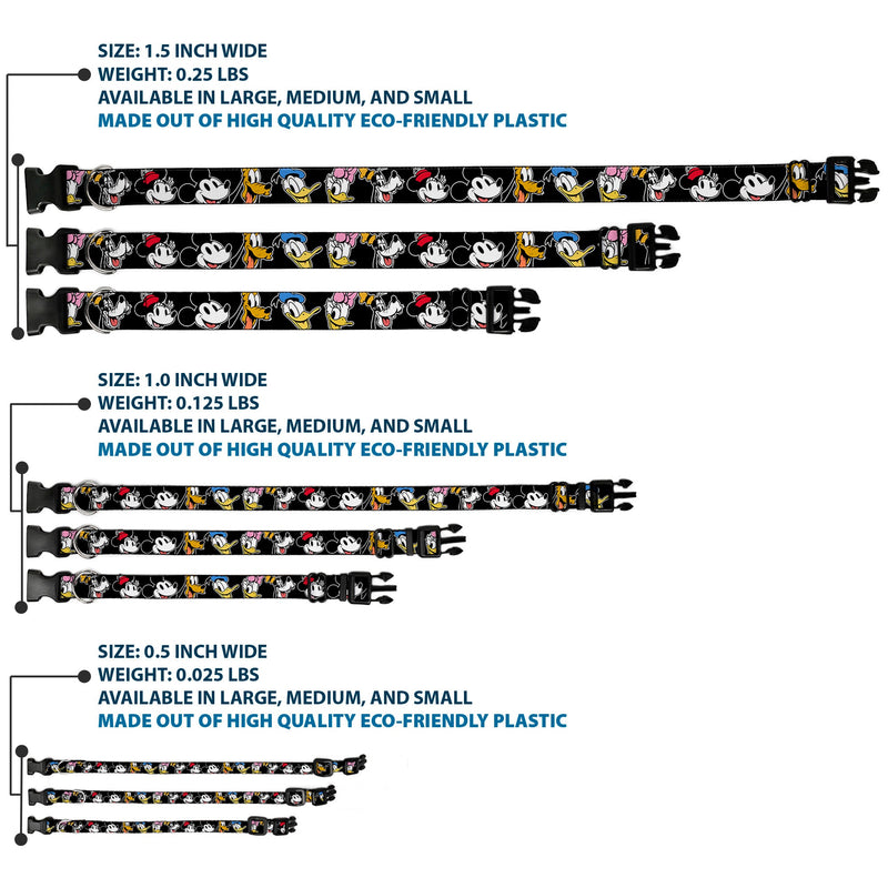 Plastic Clip Collar - Disney The Sensational Six Smiling Faces Black