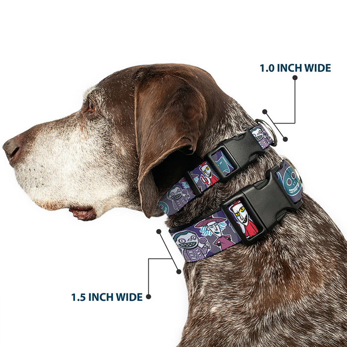 Plastic Clip Collar - Nightmare Before Christmas Lock Shock & Barrel Group Pose/Masks Purples