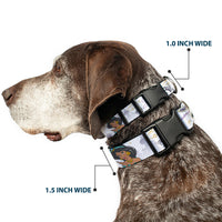 Plastic Clip Collar - Aladdin Jasmine Palace Pose with Script and Flowers White/Purples