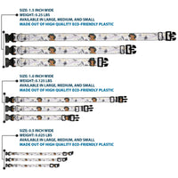 Plastic Clip Collar - Aladdin Jasmine Palace Pose with Script and Flowers White/Purples