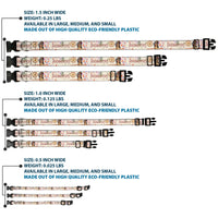 Plastic Clip Collar - Pocahontas and Meeko Compass Pose with Script and Leaves Beige