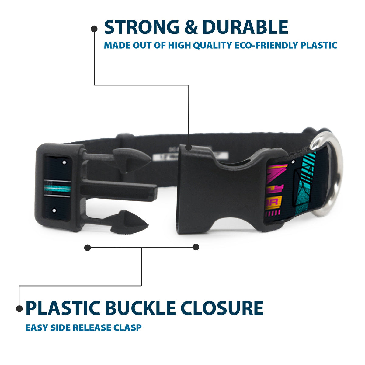 Plastic Clip Collar - BUZZ LIGHTYEAR Hyper Speed Spaceship Black/Multi Color