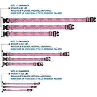 Plastic Clip Collar - Winnie the Pooh Piglet Expression Close-Up Stripe Pinks