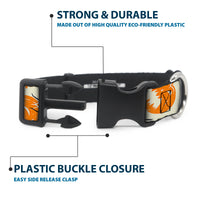 Plastic Clip Collar - The Nightmare Before Christmas Jack Pose and Pumpkins Collage Ivory/Orange/Black