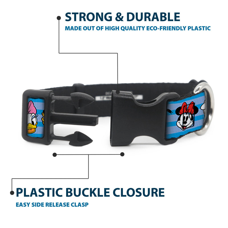 Plastic Clip Collar - Disney The Sensational Six Smiling Faces Stripe Blues