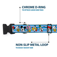 Plastic Clip Collar - Disney The Sensational Six Smiling Faces Stripe Blues