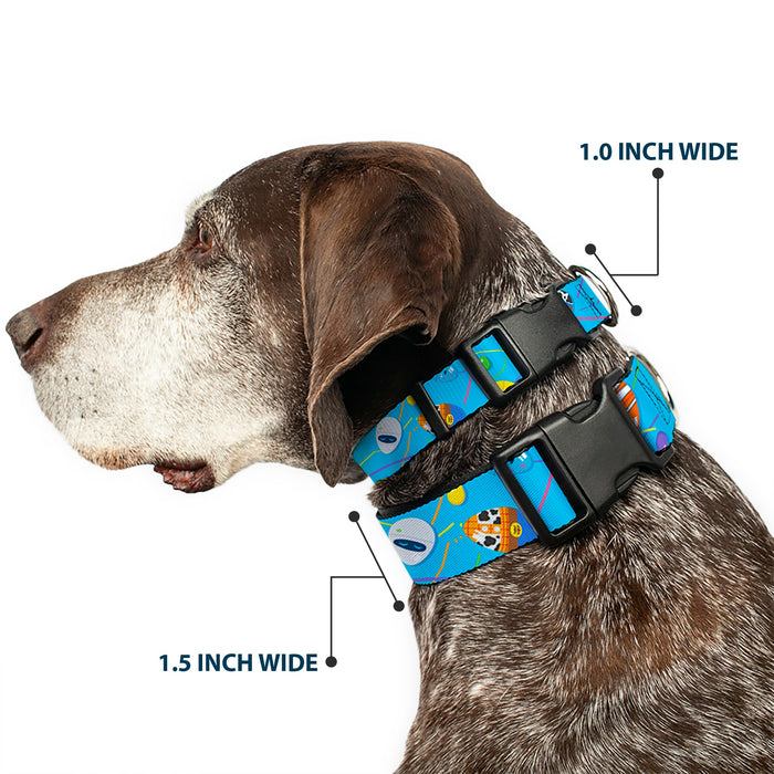 Plastic Clip Collar - Pixar Holiday Collection Easter Egg Characters Scattered Blue
