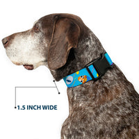 Plastic Clip Collar - Pixar Holiday Collection Easter Egg Characters Scattered Blue