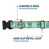 Plastic Clip Collar - Lilo and Stitch Holiday Stitch and Scrump Poses Stripe Green/Blue