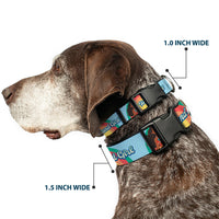 Plastic Clip Collar - Moana ISLAND GIRL Rainbow Pose Blue/Multi Color
