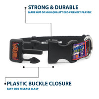 Plastic Clip Collar - Moana MAKE WAVES Scene Blocks Blues/Orange