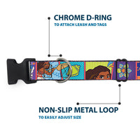 Plastic Clip Collar - Moana MAKE WAVES Scene Blocks Blues/Orange