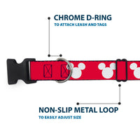 Plastic Clip Collar - Mickey Mouse Ears Icon Red/White