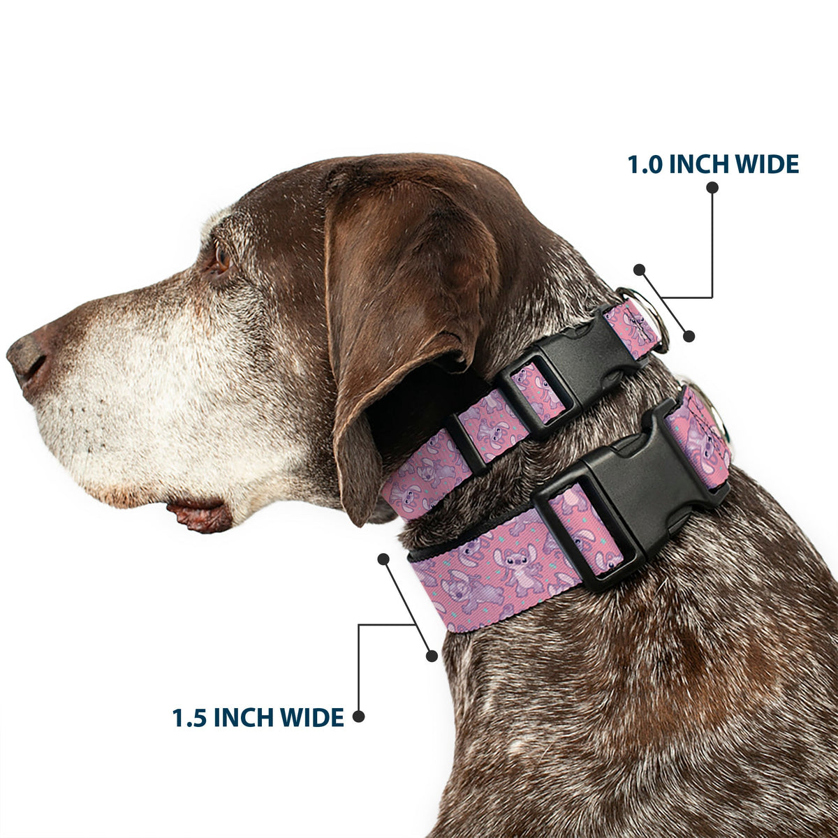 Plastic Clip Collar - Lilo & Stitch Angel Poses Scattered Pinks