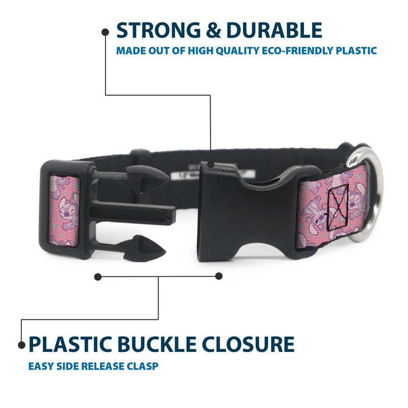 Plastic Clip Collar - Lilo & Stitch Angel Poses Scattered Pinks