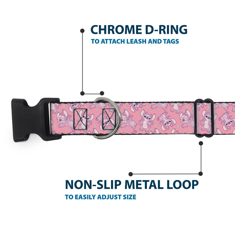 Plastic Clip Collar - Lilo & Stitch Angel Poses Scattered Pinks