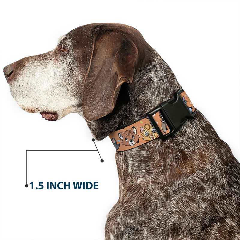 Plastic Clip Collar - Disney Cats and Dogs Faces Orange