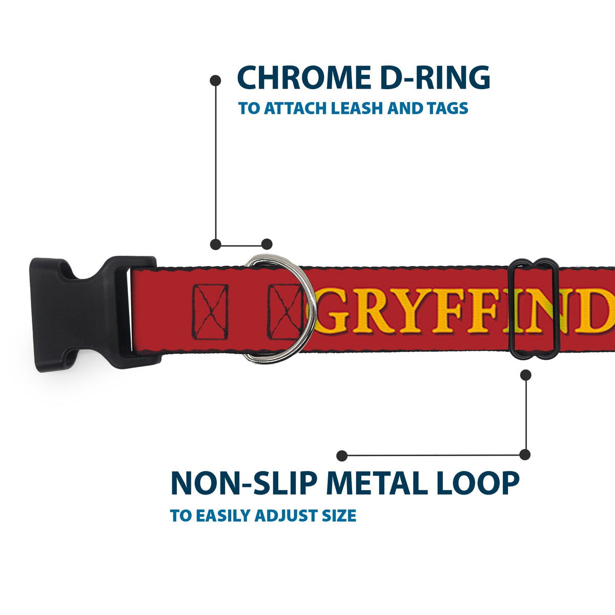 Plastic Clip Collar - Harry Potter GRYFFINDOR & Crest Black/Red