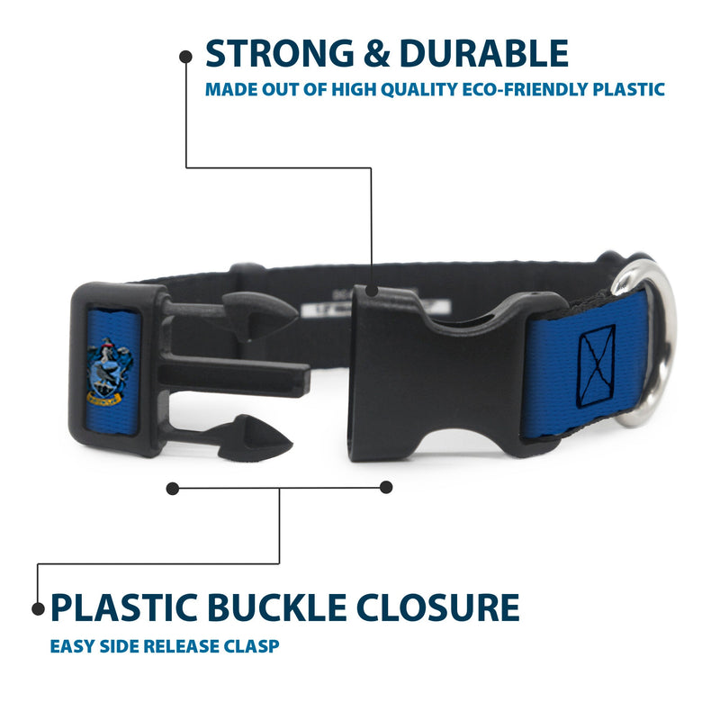 Plastic Clip Collar - Harry Potter RAVENCLAW & Crest Blue/Black