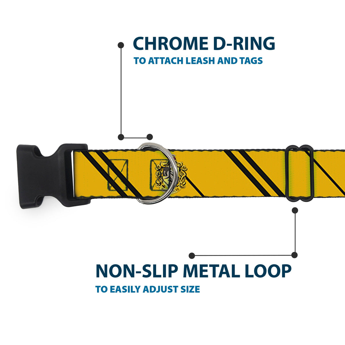 HUFFLEPUFF Crest/Stripe Yellow/Black Plastic Clip Collar