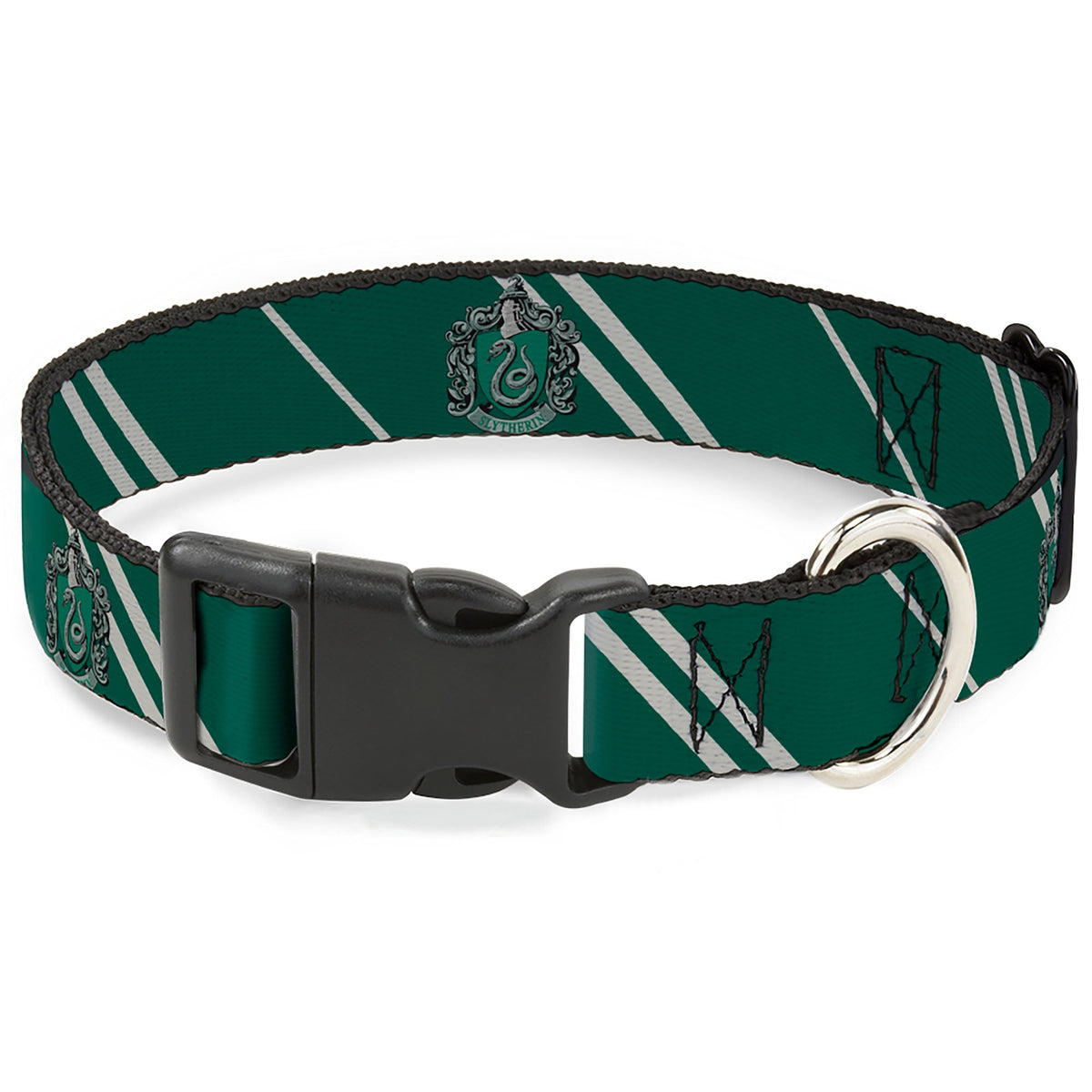 Plastic Clip Collar - Slytherin Crest/Stripe5 Green/Gray