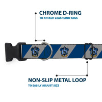 Plastic Clip Collar - RAVENCLAW Crest Diagonal Stripe Gray/Blue