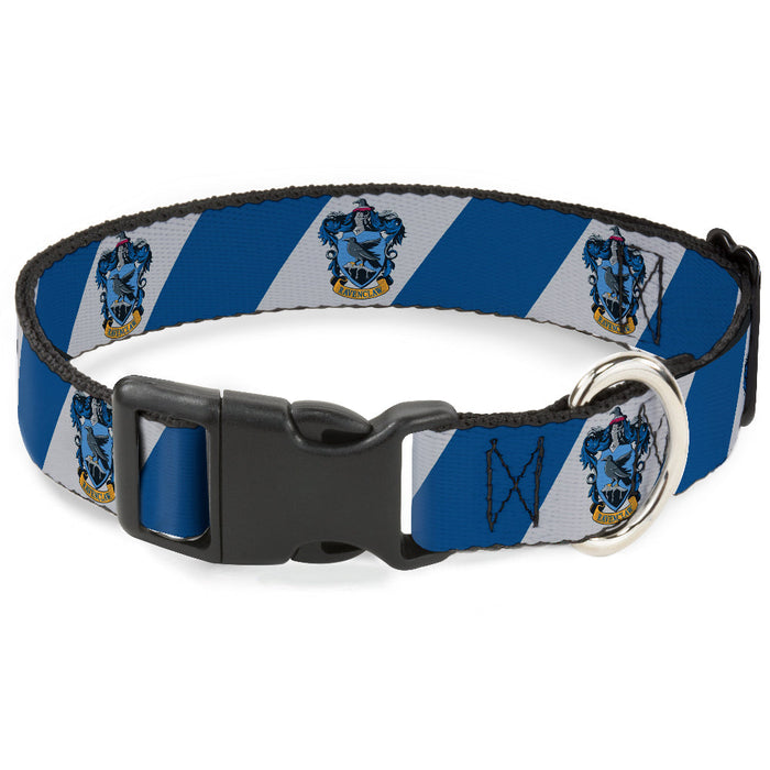 Plastic Clip Collar - RAVENCLAW Crest Diagonal Stripe Gray/Blue