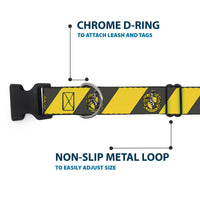 Plastic Clip Collar - HUFFLEPUFF Crest Diagonal Stripe Charcoal Gray/Yellow