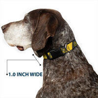 Plastic Clip Collar - HUFFLEPUFF Crest Diagonal Stripe Charcoal Gray/Yellow