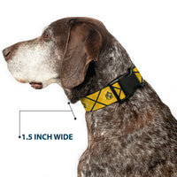 Plastic Clip Collar - Harry Potter Hufflepuff Crest Plaid Yellows/Gray