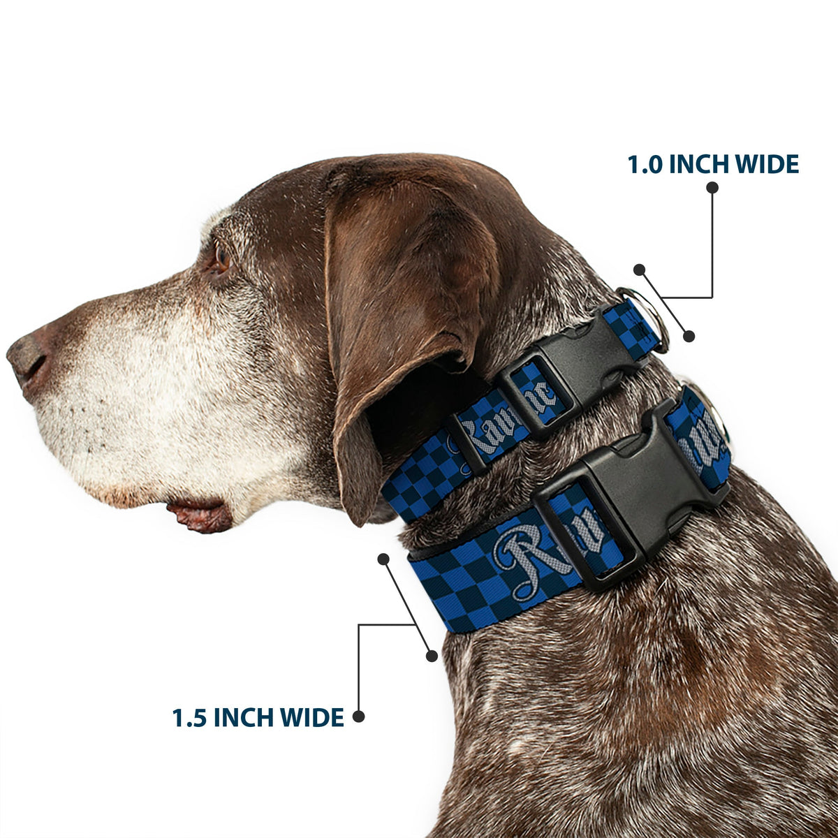 Plastic Clip Collar - Harry Potter RAVENCLAW Checker Blues/Grays