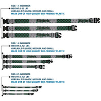 Plastic Clip Collar - Harry Potter SLYTHERIN/Checker Blocks Grays/Greens