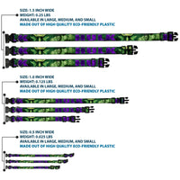 Plastic Clip Collar - HULK Face CLOSE-UP/Action Pose Greens/Purples