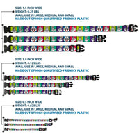 Plastic Clip Collar - Bugs Bunny Expression Blocks Multi Color
