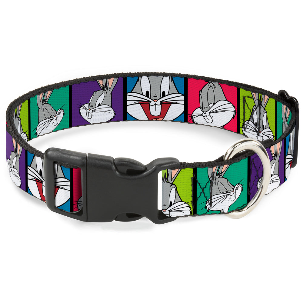 Plastic Clip Collar - Bugs Bunny Expression Blocks Multi Color
