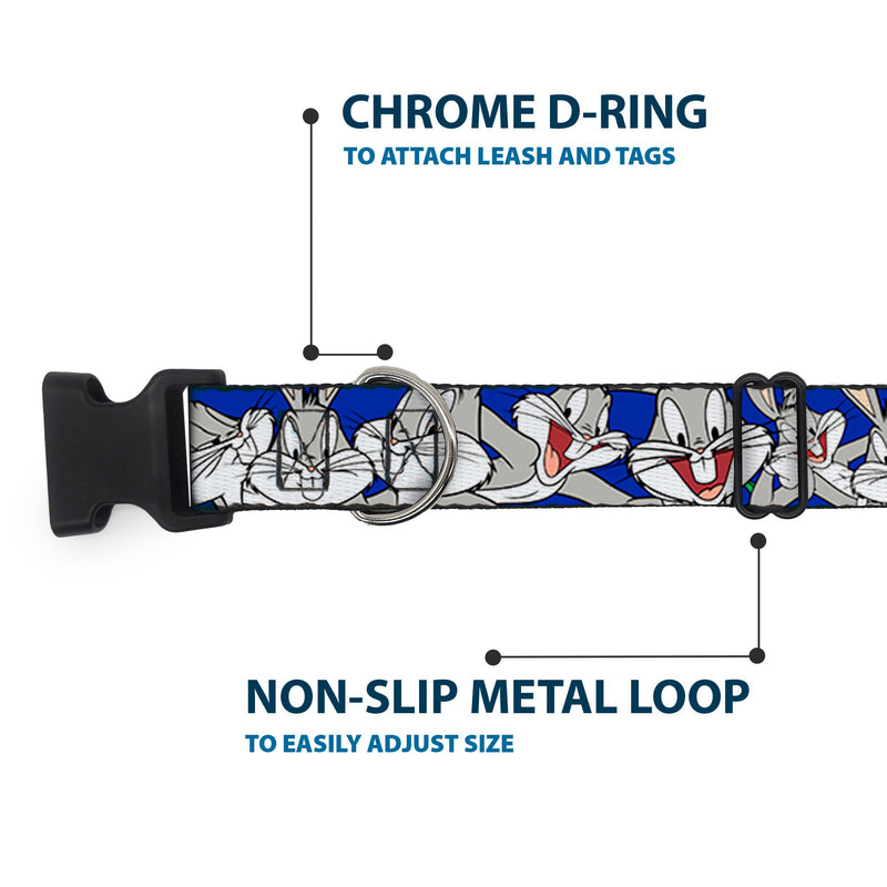 Plastic Clip Collar - Bugs Bunny CLOSE-UP Poses Blue