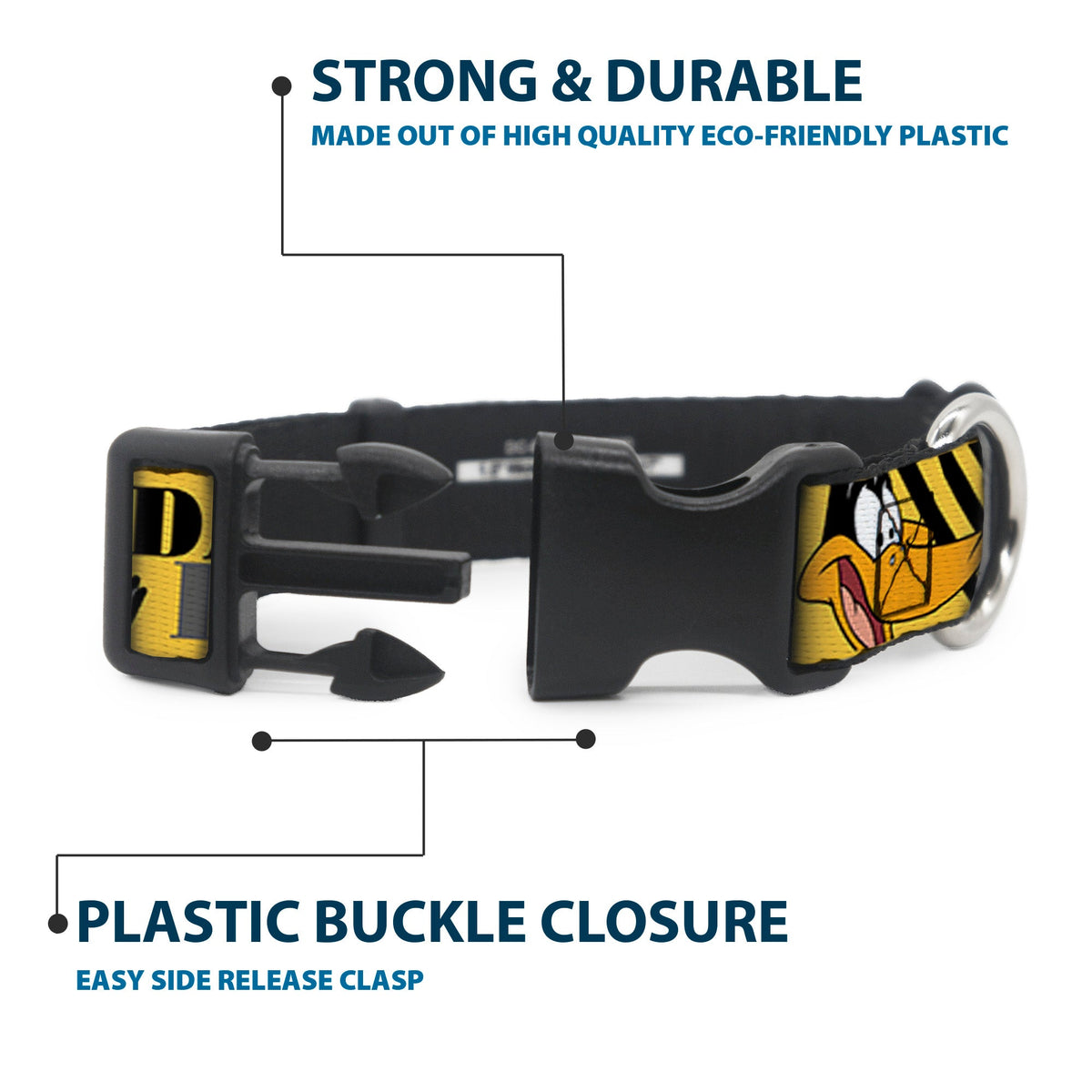Plastic Clip Collar - DAFFY DUCK w/Poses Yellow/Black