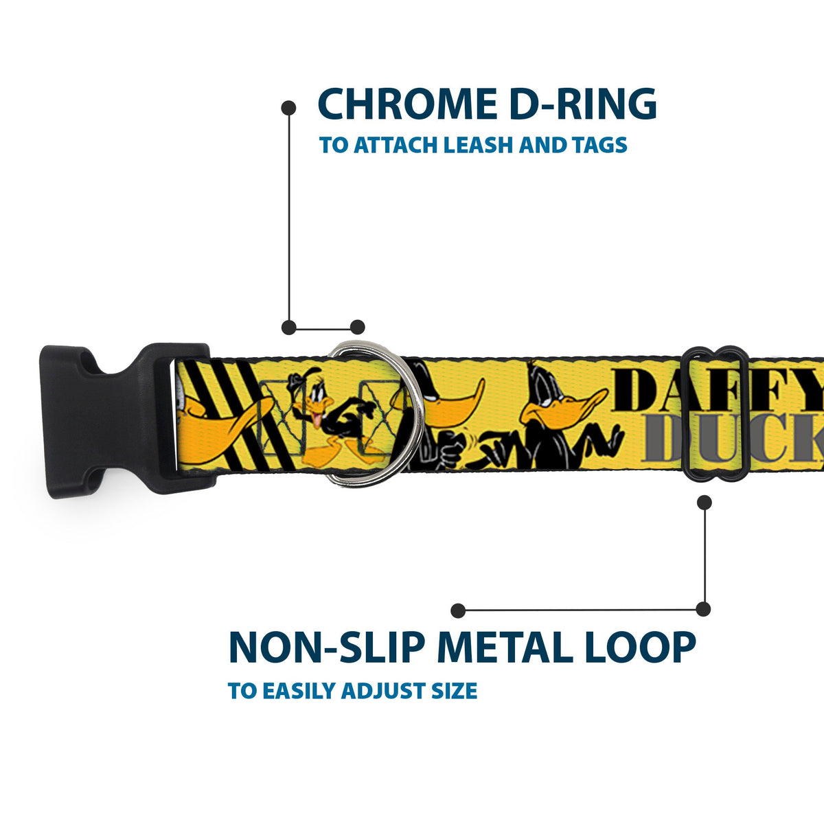 Plastic Clip Collar - DAFFY DUCK w/Poses Yellow/Black